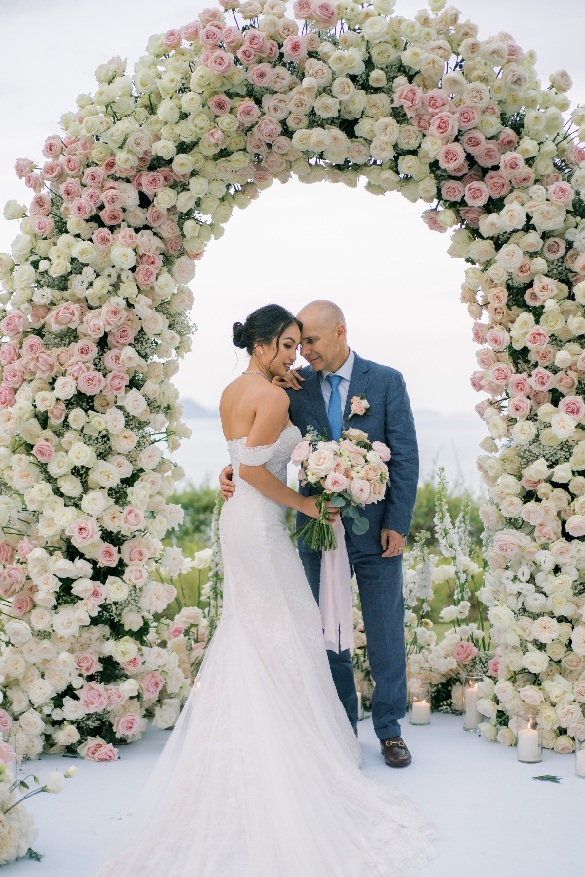 A sea of roses framed this romantic Phuket resort wedding