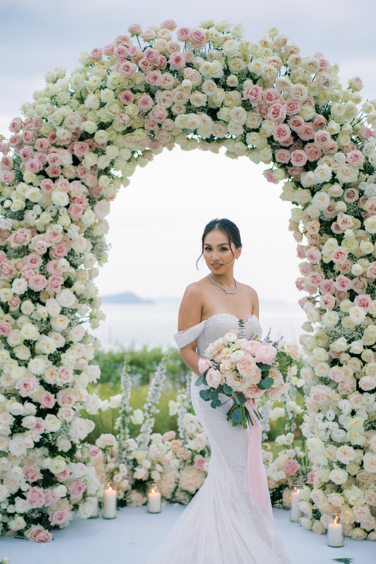Floral bride at Thai wedding 