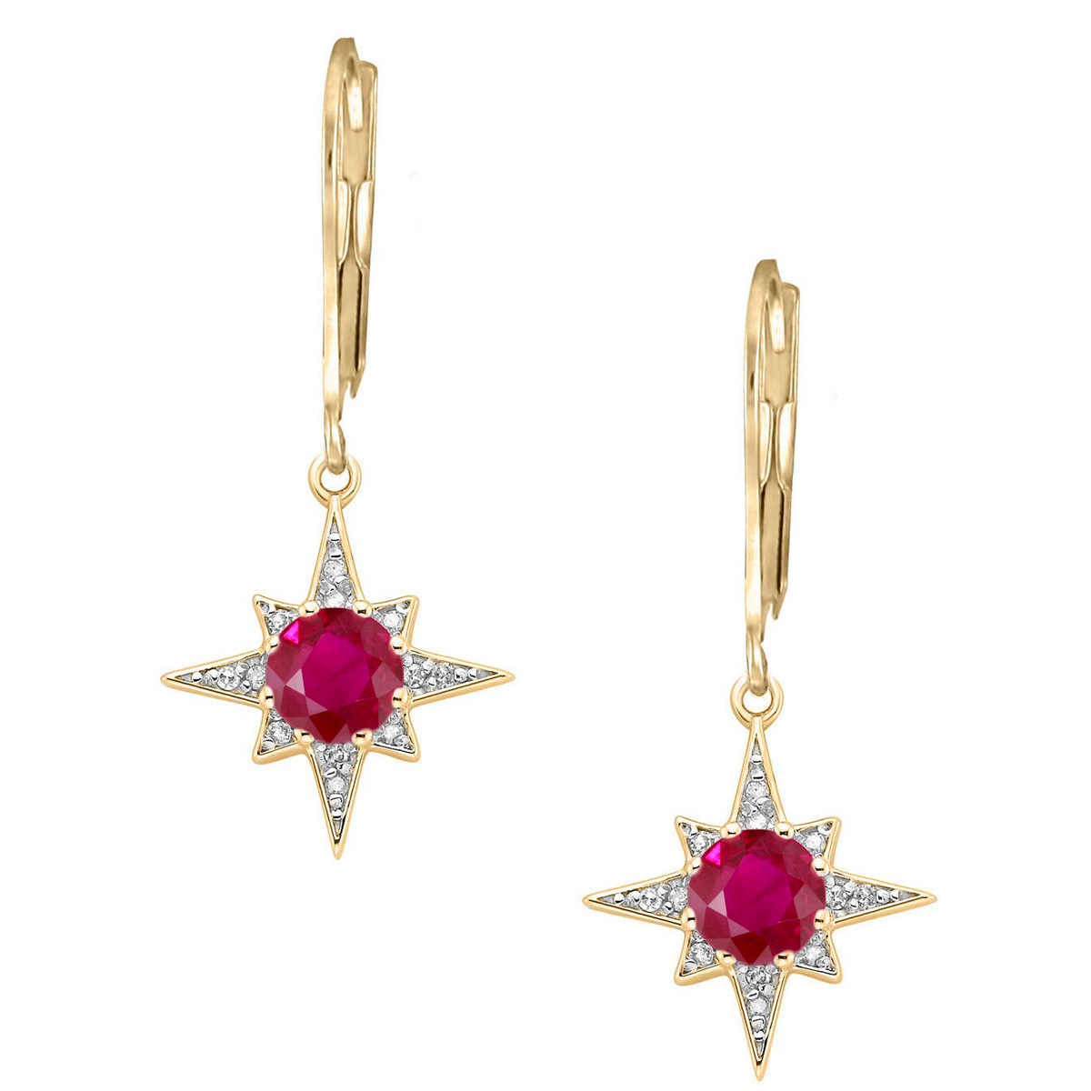 Fred Meyer Ruby and Diamond Earrings