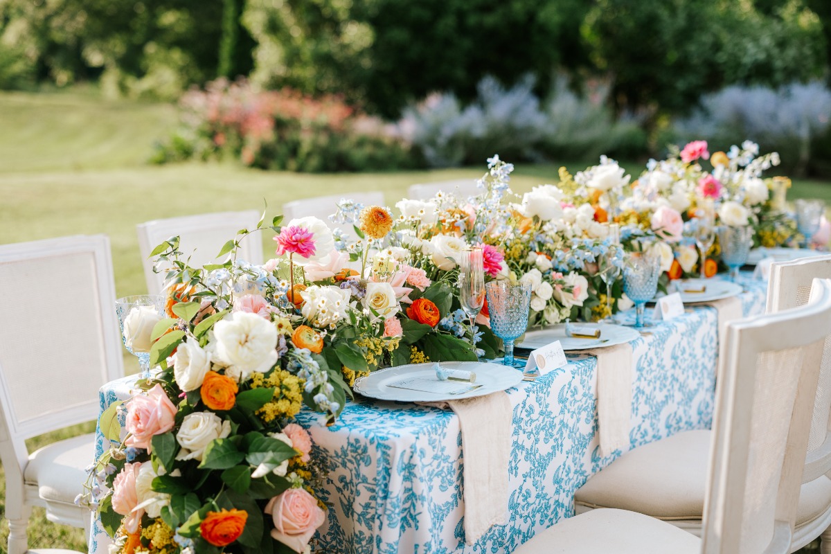 Floral reception table 