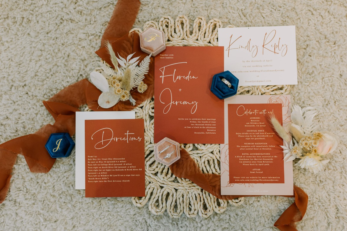 terracotta wedding invitations