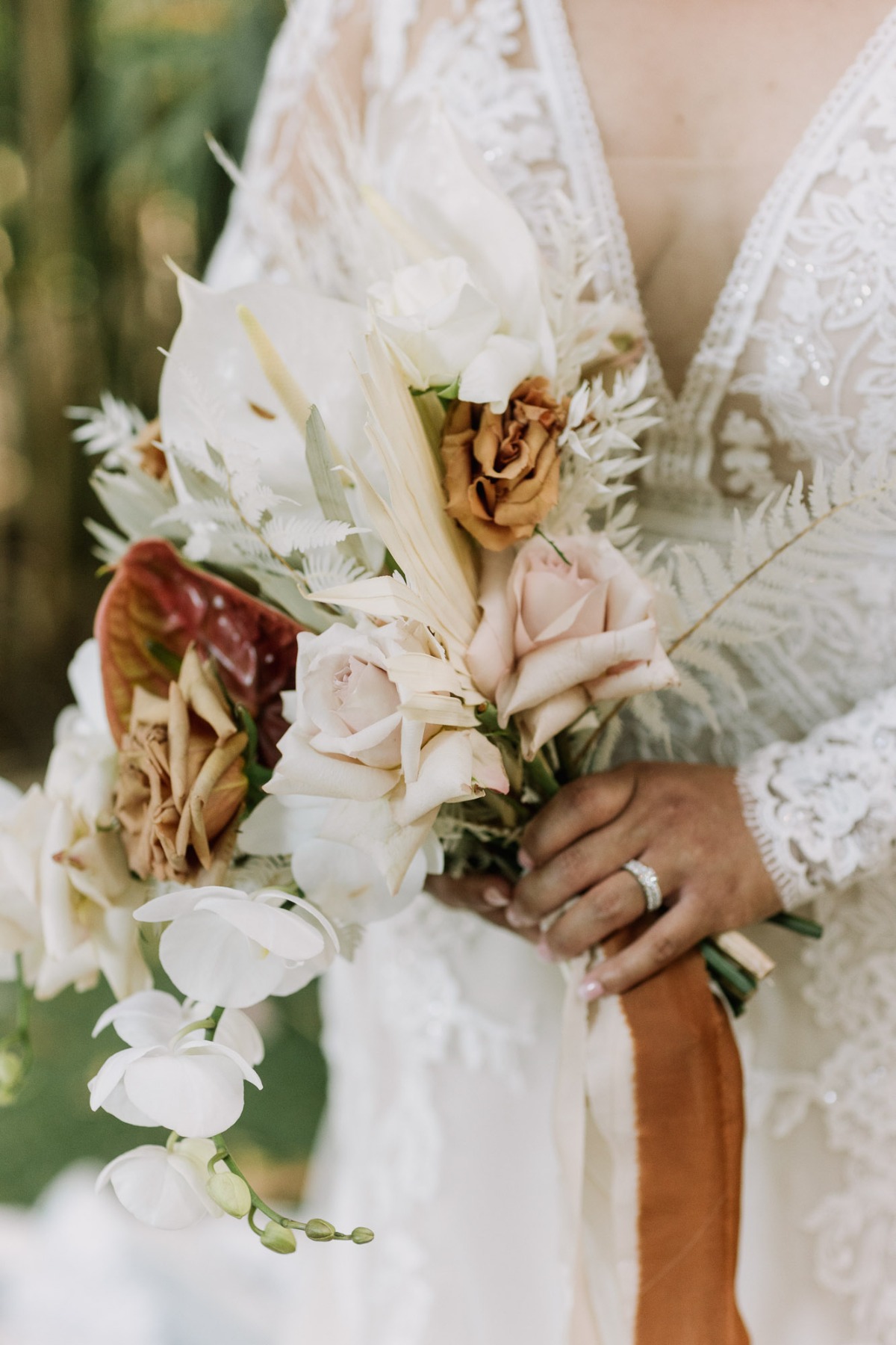 shades of terracotta bridal bouquet