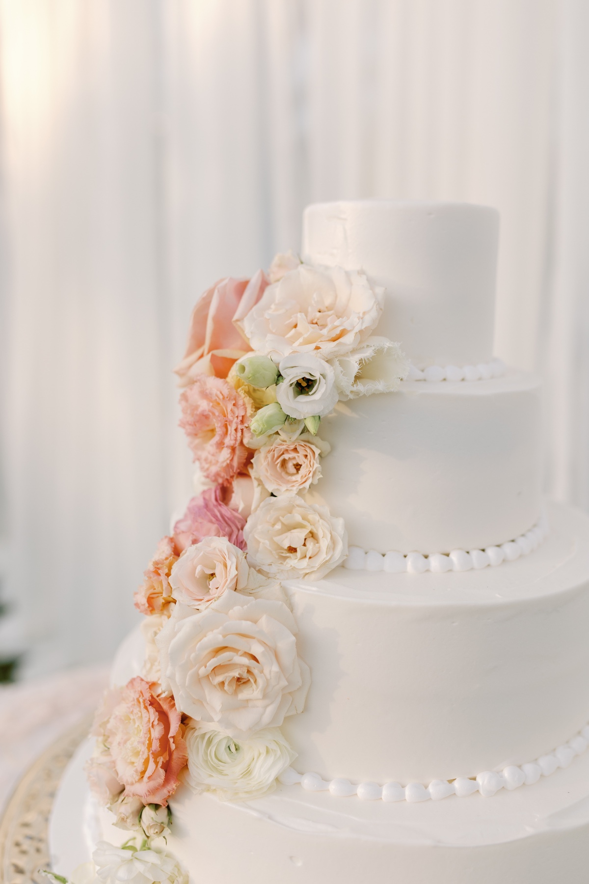 Pastel floral wedding cake 