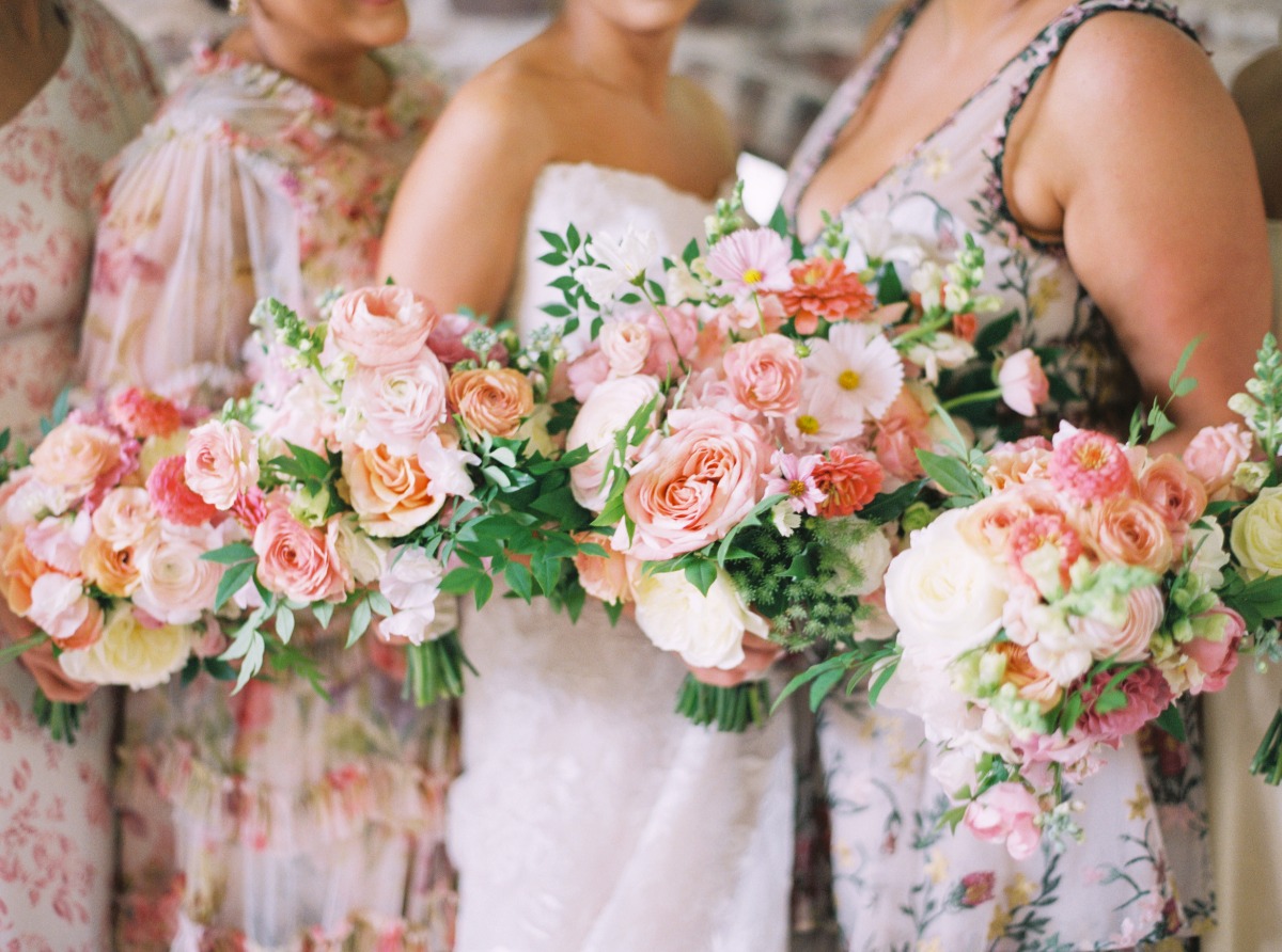 Blush bridesmaid bouquets
