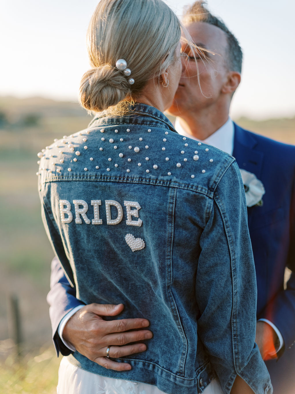 Bedazzled bride jean jacket 
