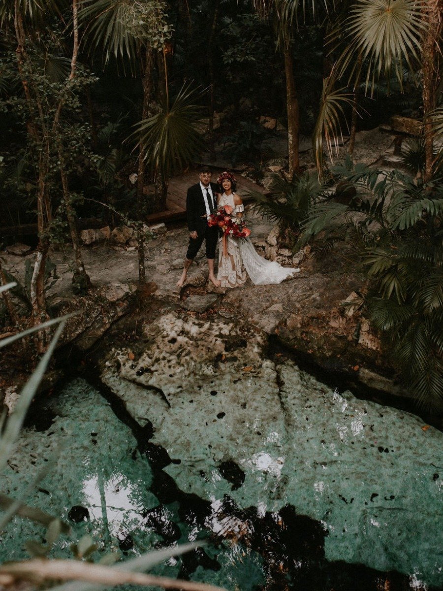 El Buho Cenote Wedding Ceremony in Tulum, Mexico