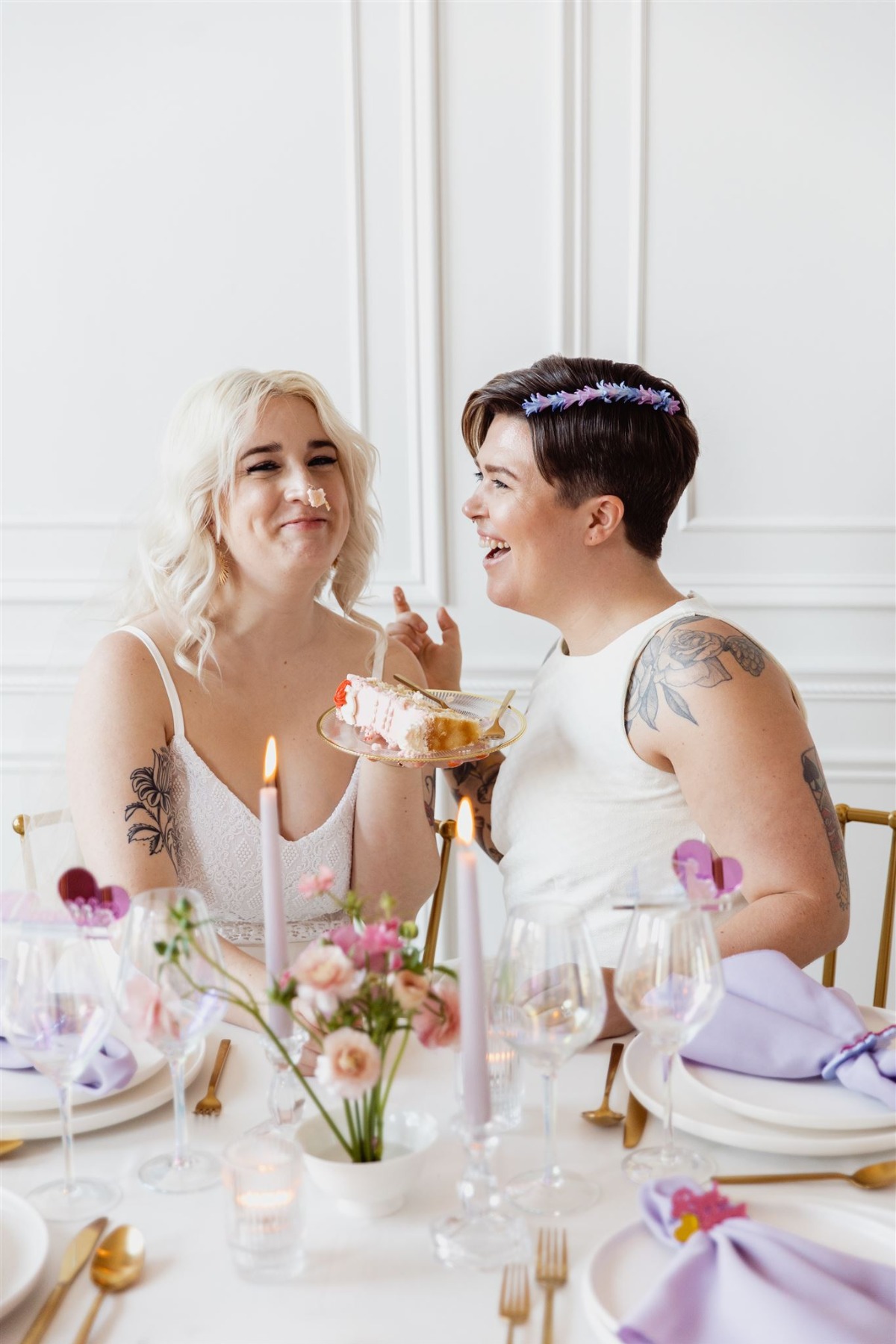 Queer couple cake exchange 