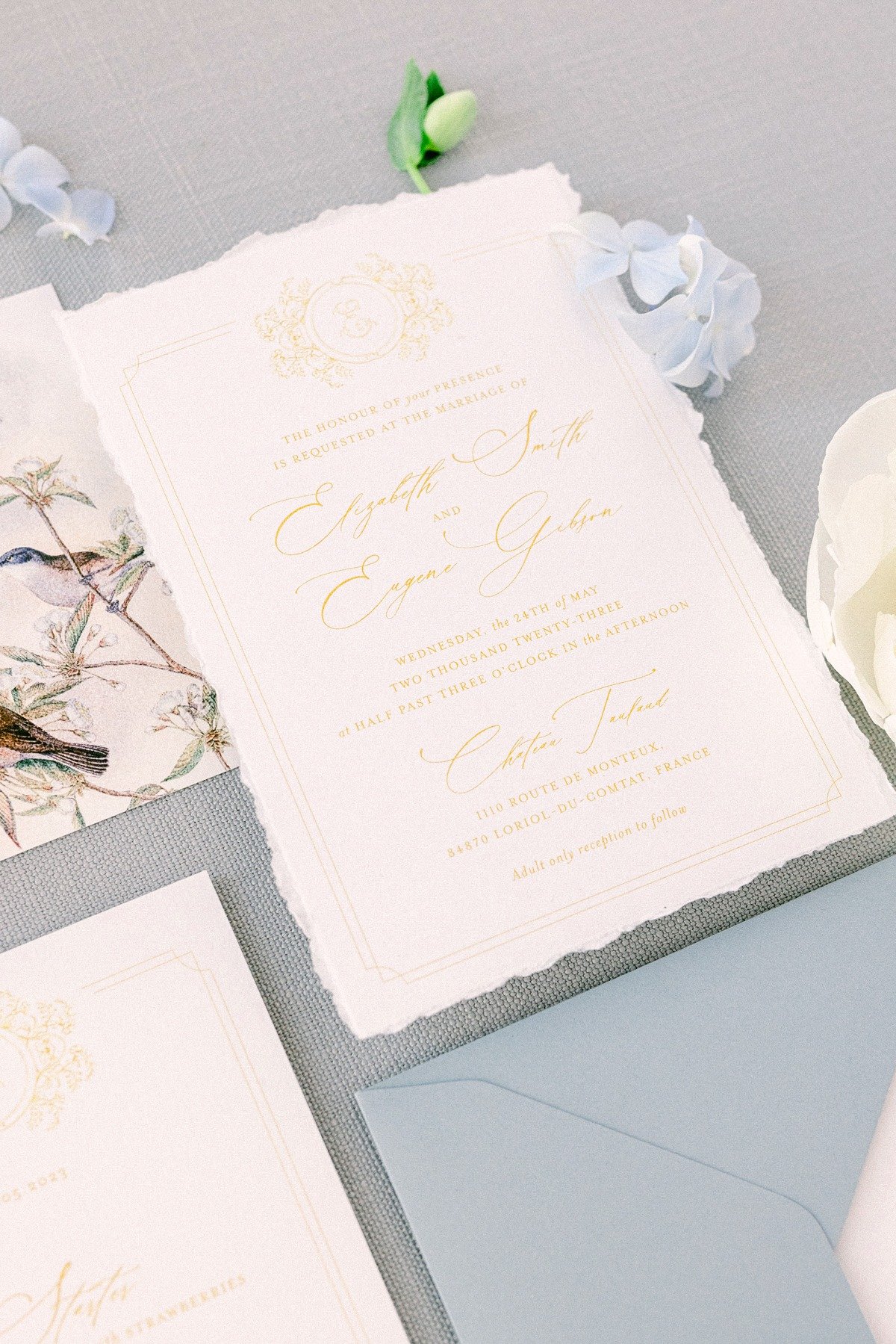 linen wedding invitations