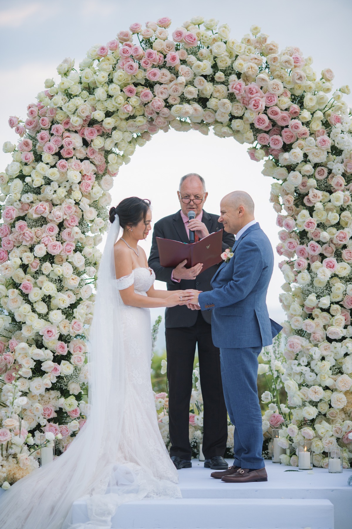 blush rose wedding arch 