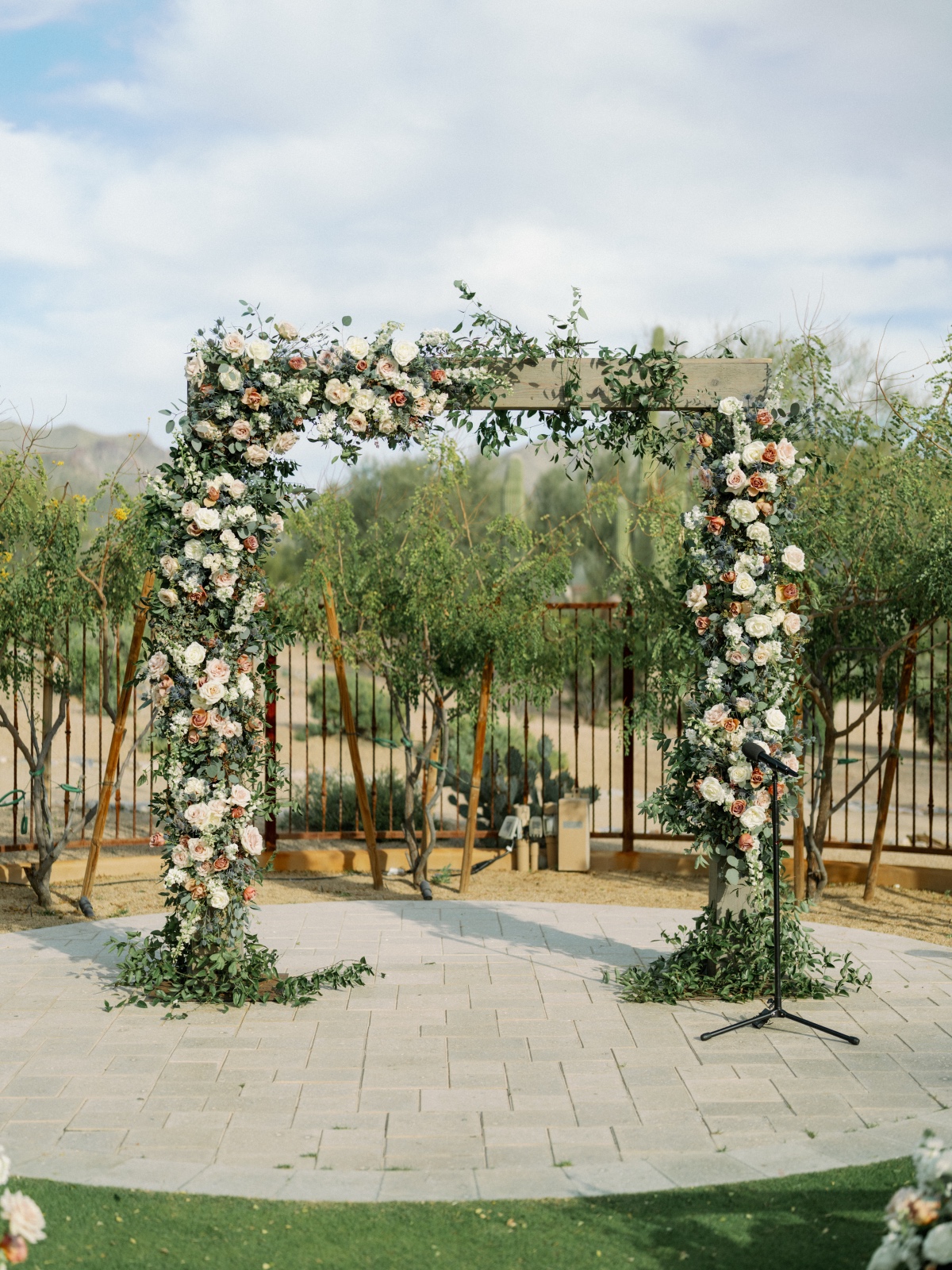 desert inspired floral wedding frame