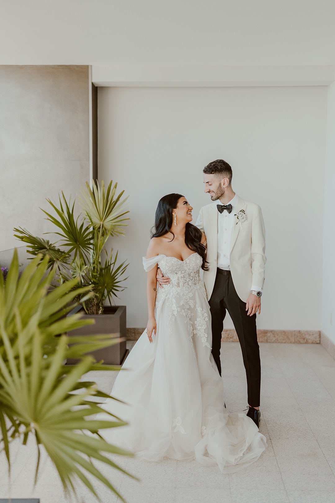 Elegant and classic bride and groom fashion 
