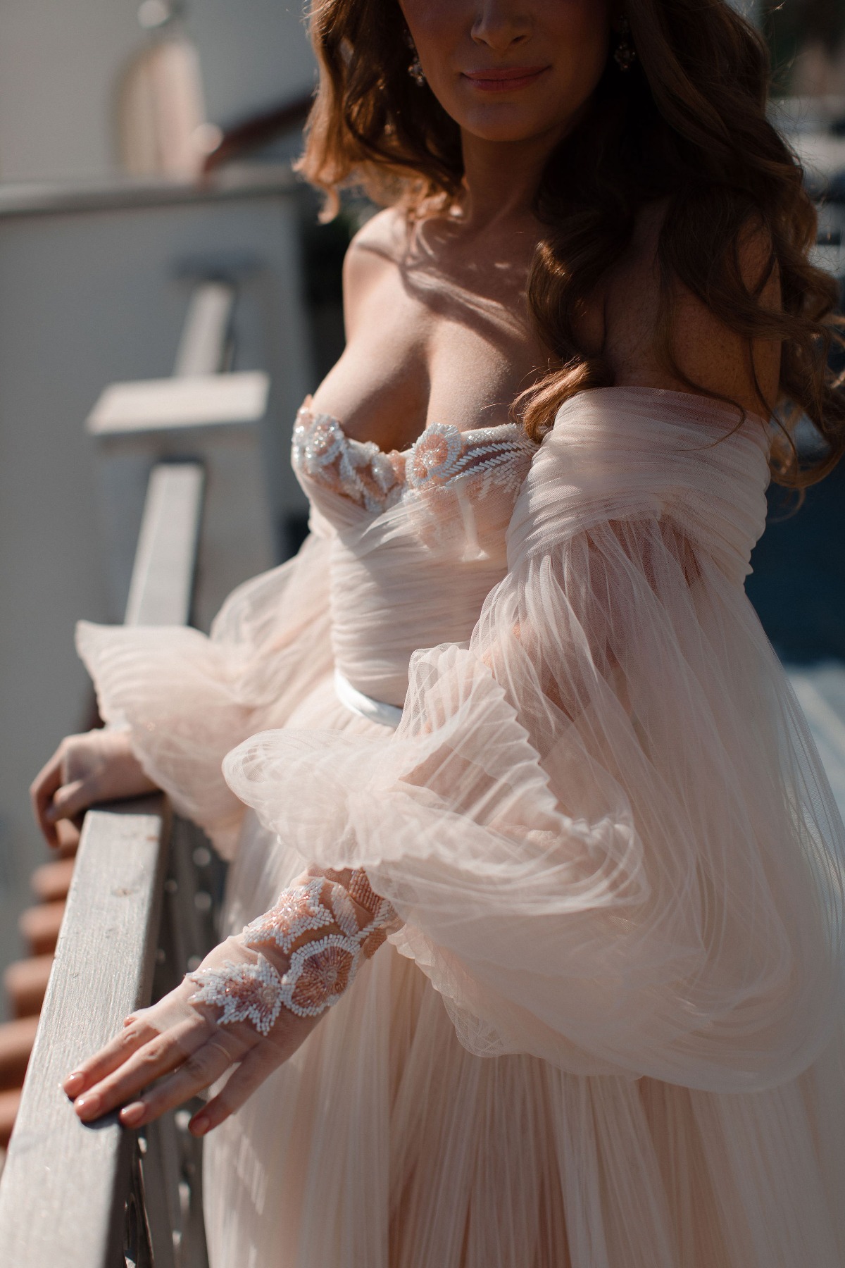 custom blush Galia Lahav dress