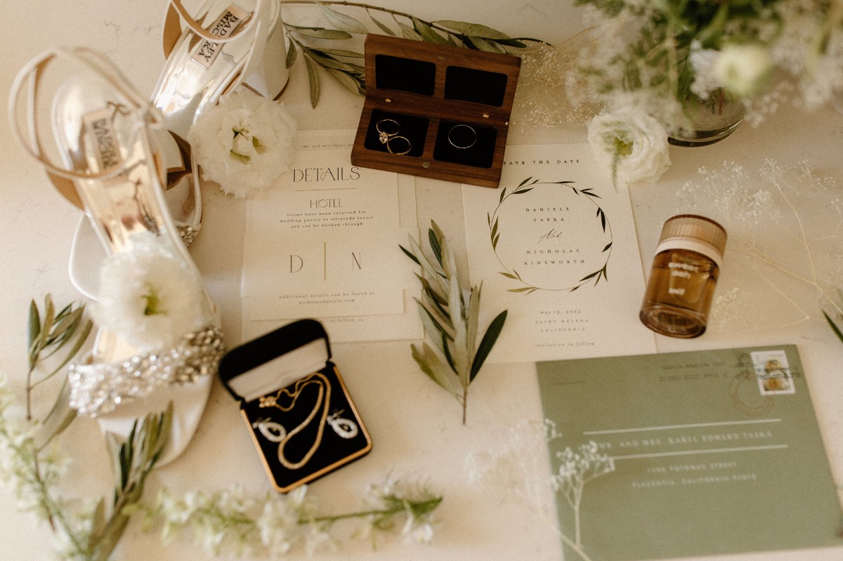 olive and sage wedding invitations
