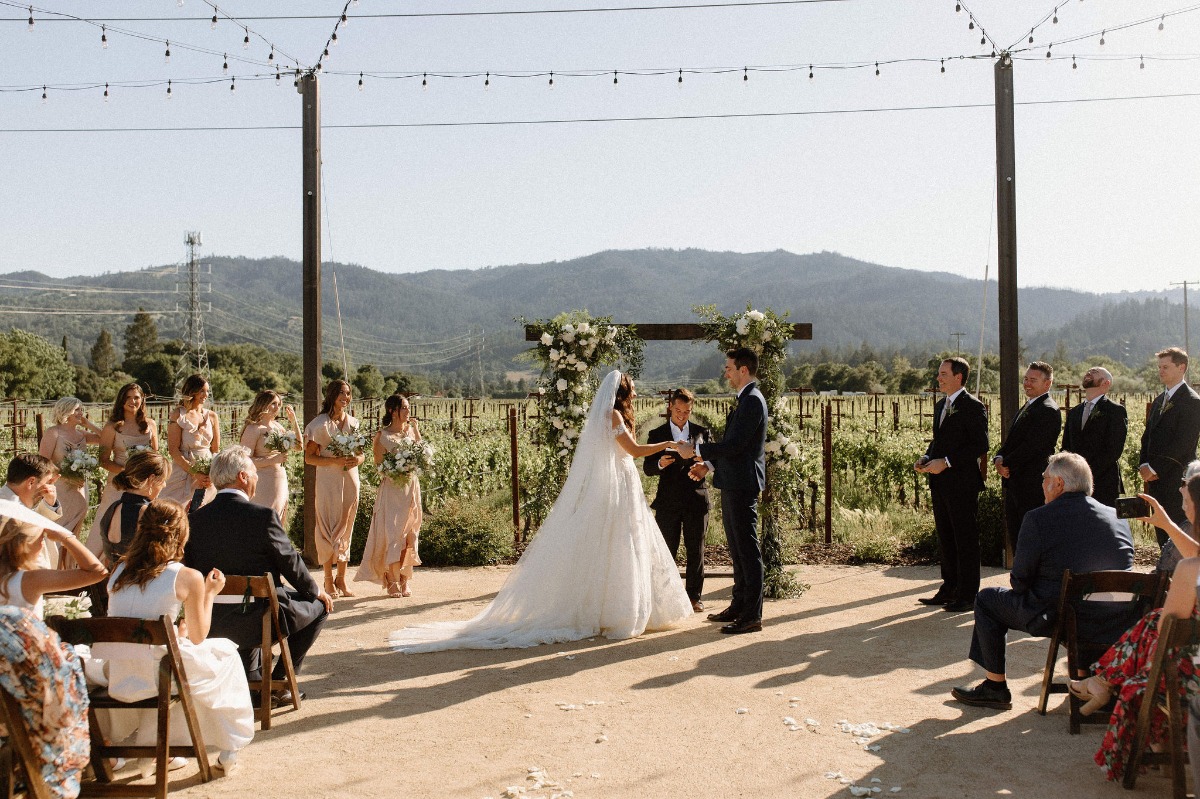 vineyard wedding ceremony in Napa Valley