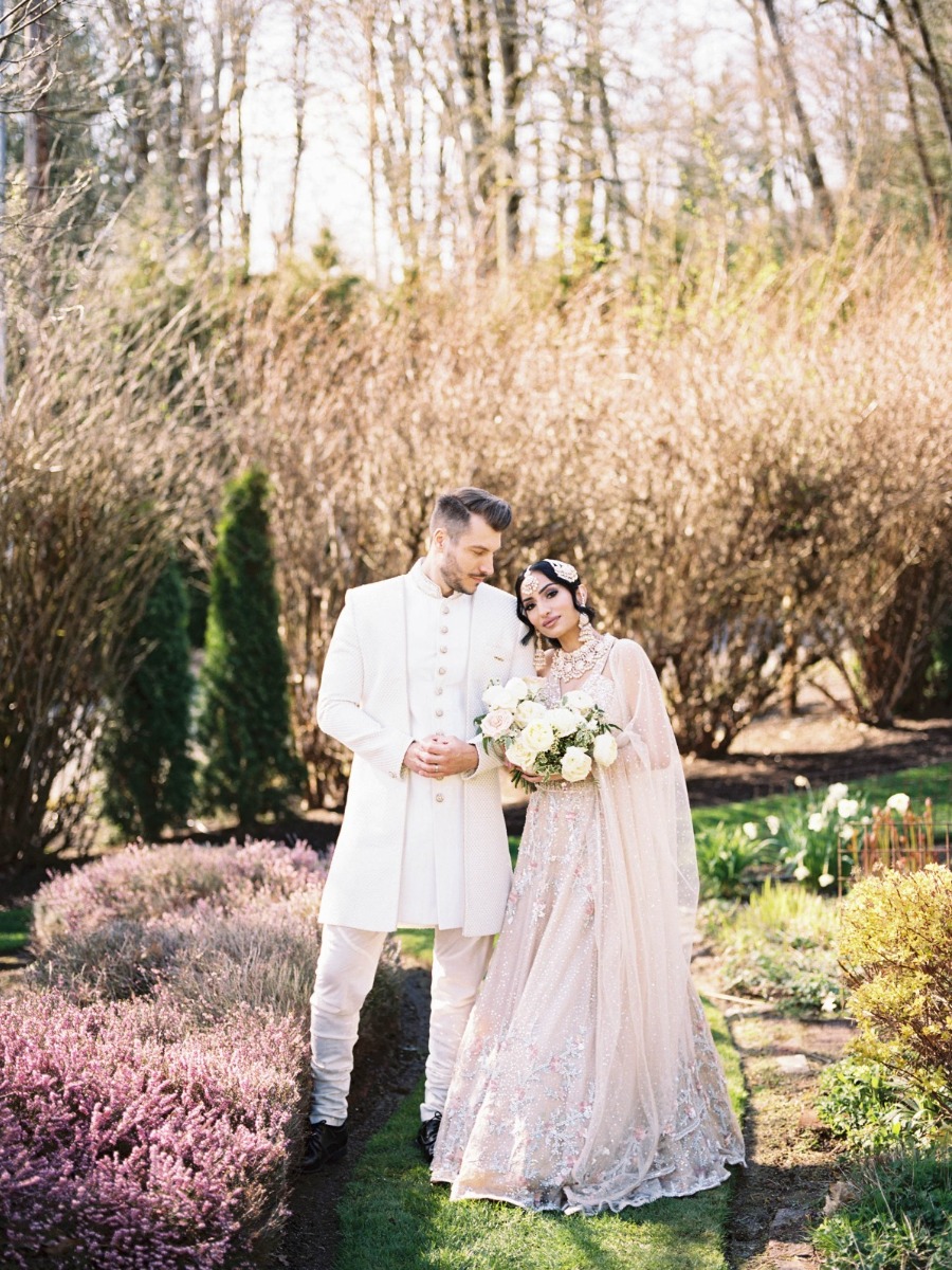 A romantic, modern take on a multicultural garden party wedding 