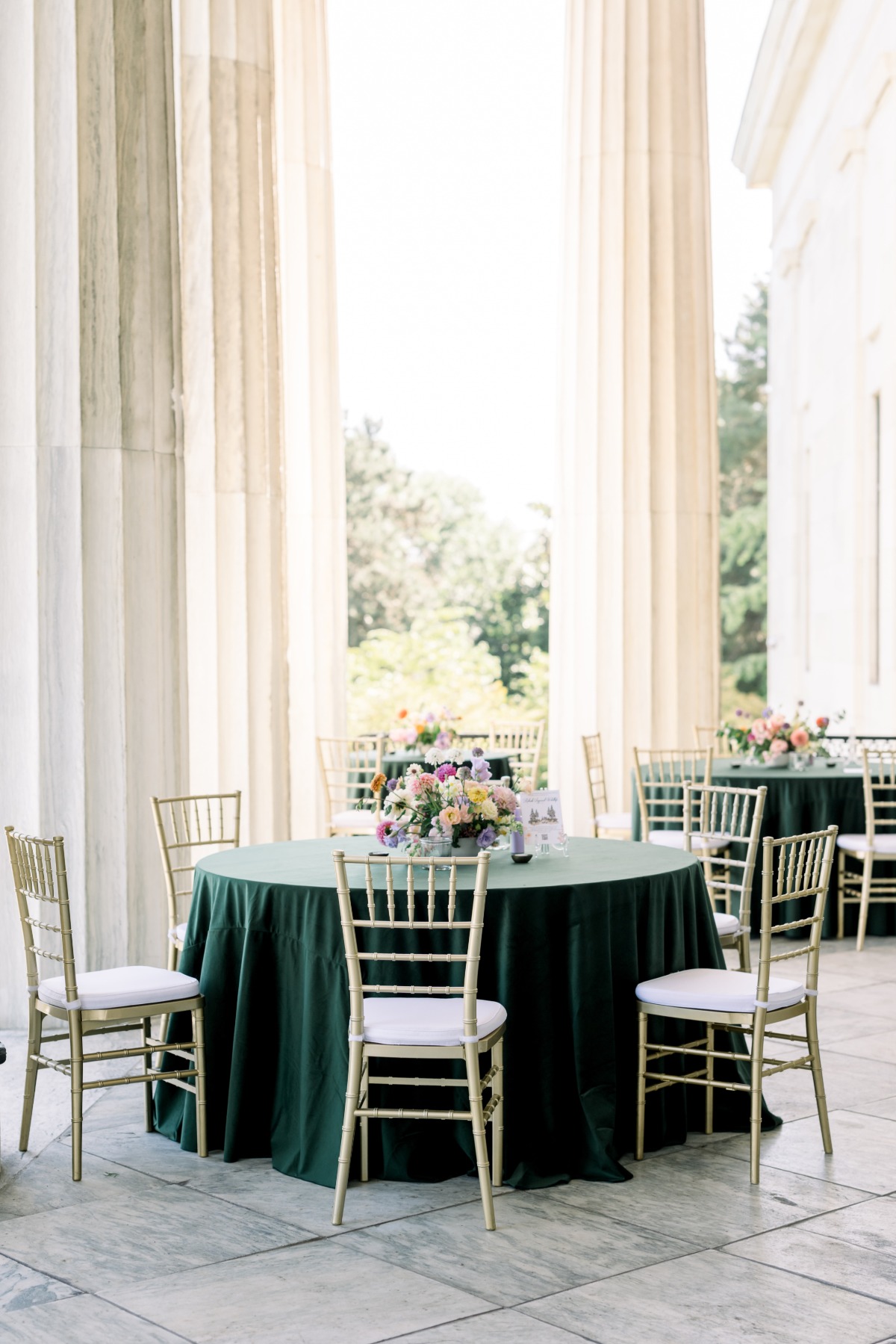 forest green table linens