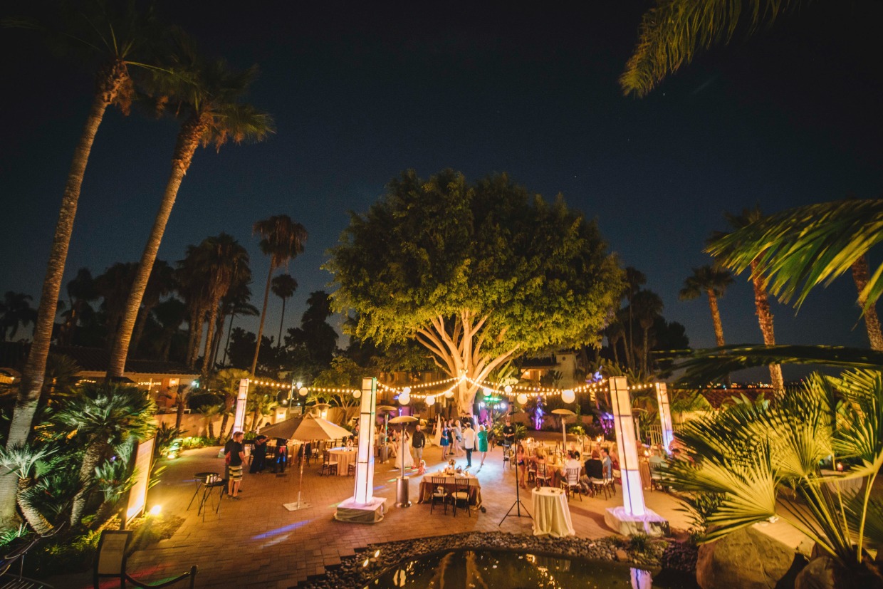 twinkle light terrace reception at Mission Bay Resort