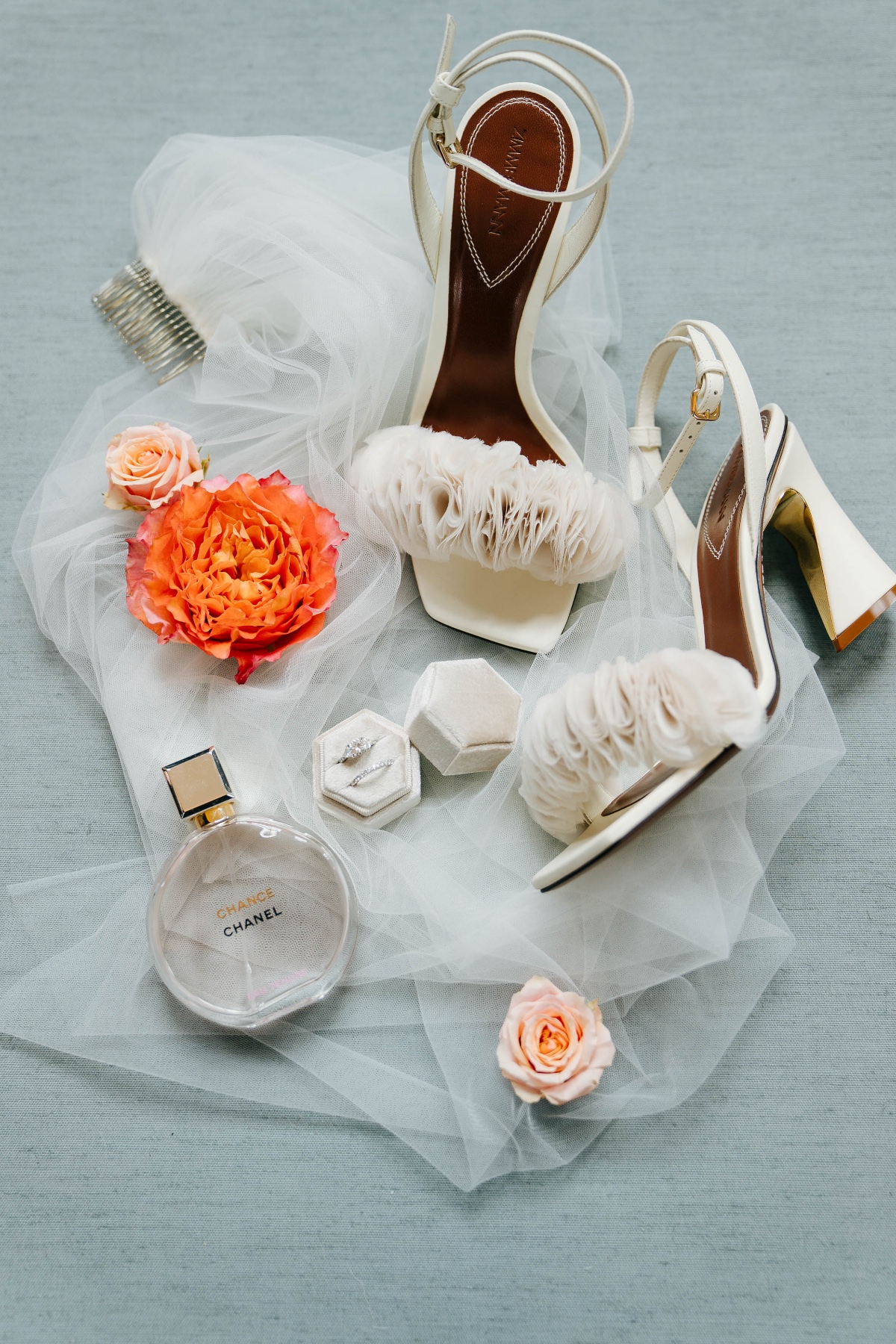 ruffled wedding shoes