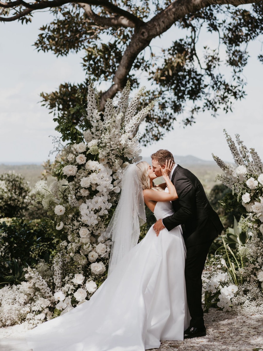 Dusty pink and ivory custom luxury in Australia's New South Wales