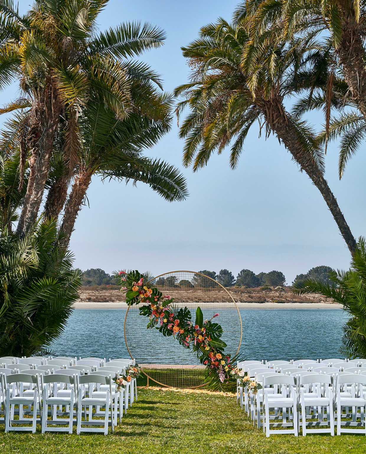 tropical garden wedding at Mission Bay Resort