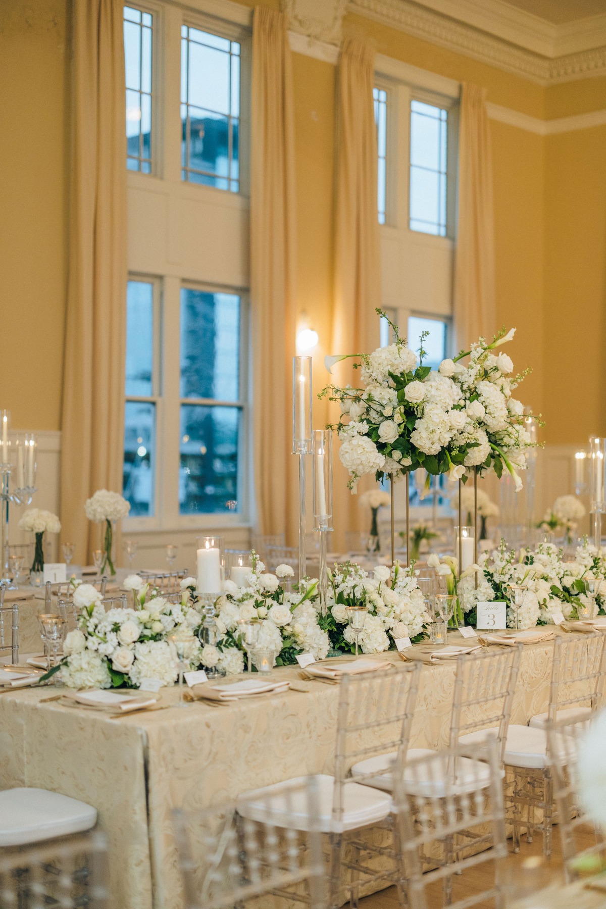classic white and green floral arrangements