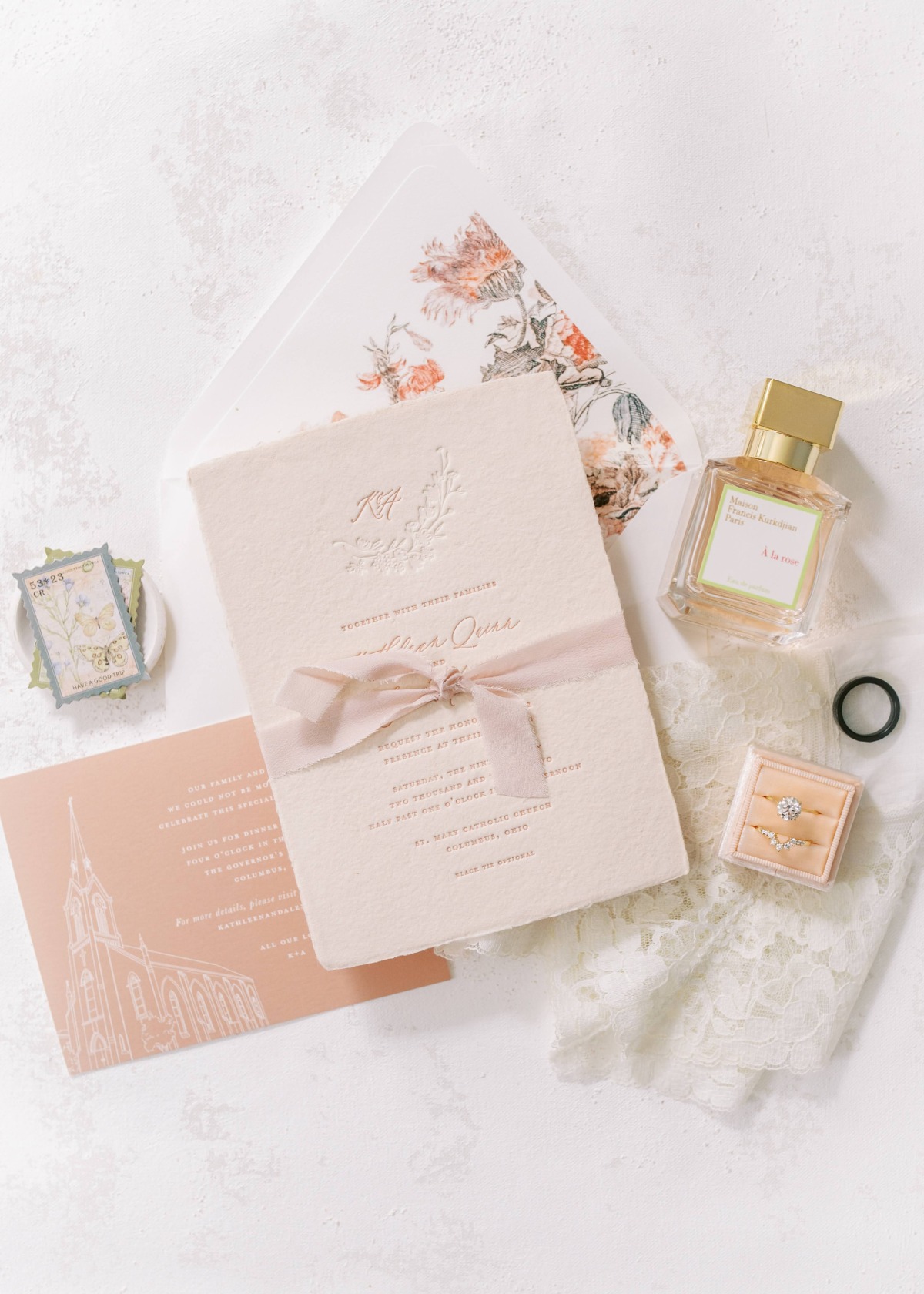 shades of pink wedding invitations