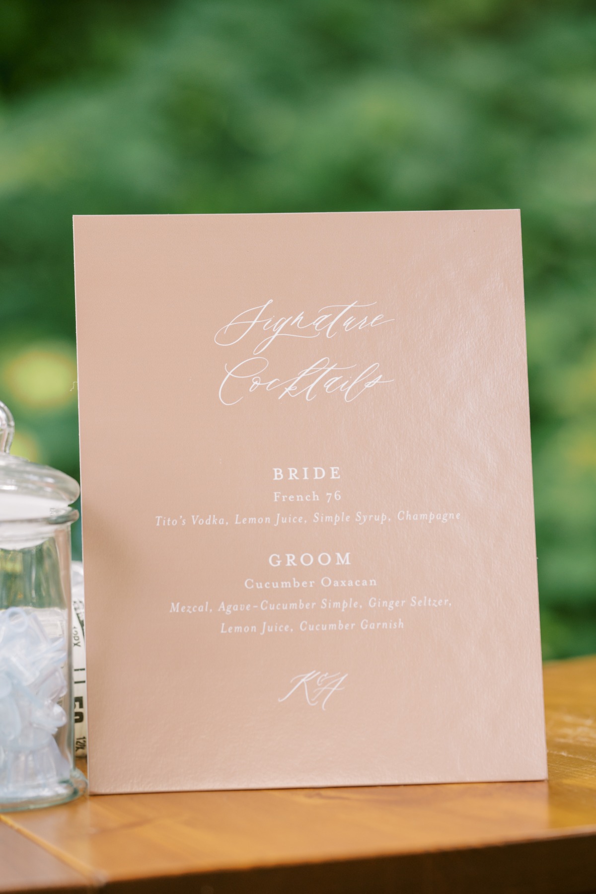 marbled signature cocktail menu