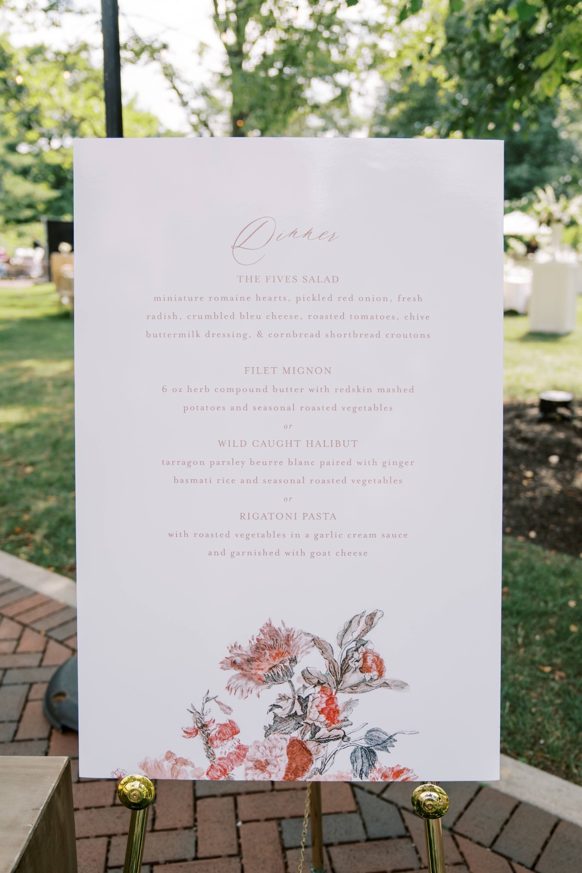 large wedding menu