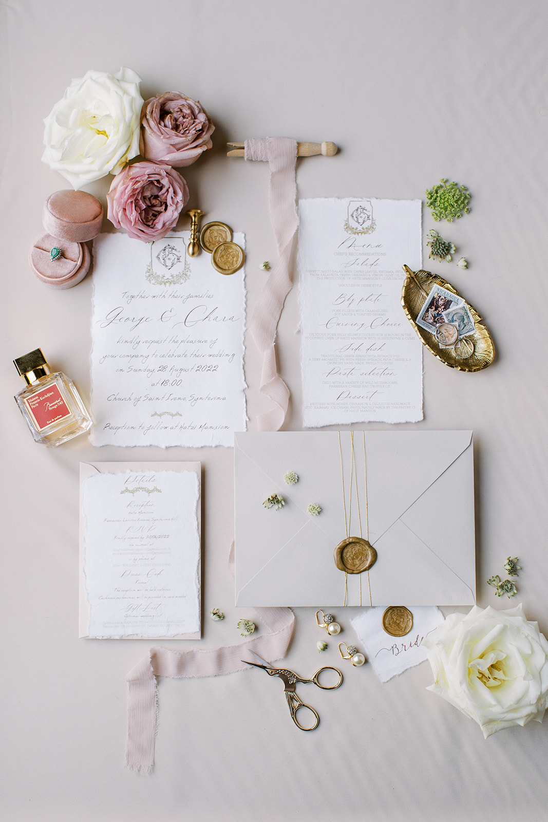 torn-edge wedding invitations