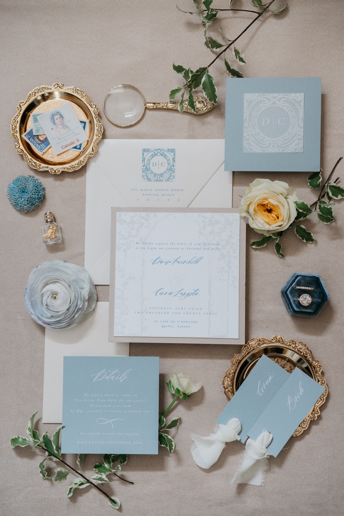 French inspired wedding invitations 