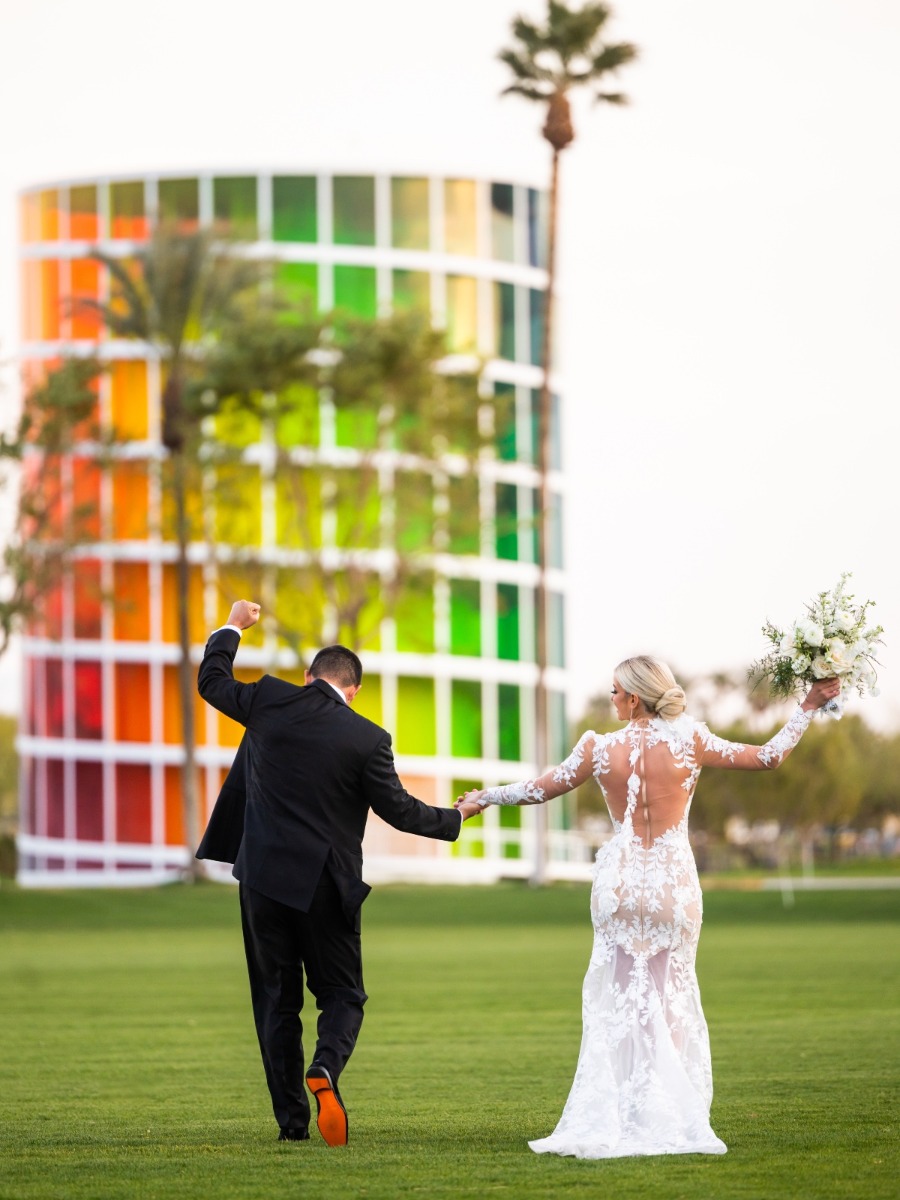 Luxury desert Coachella wedding with epic music festival details