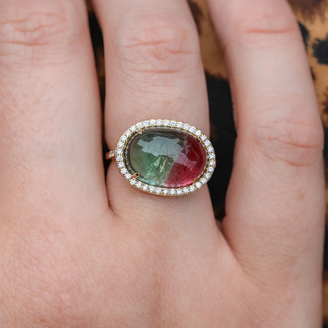watermelon engagement ring