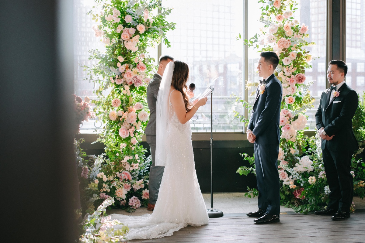 Floral NYC wedding ceremony