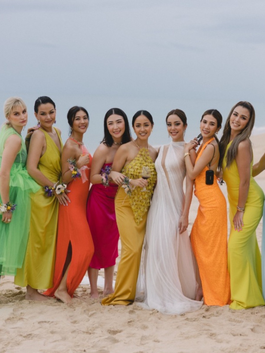 Rainbow bridesmaids made this Thai wedding a technicolor dream