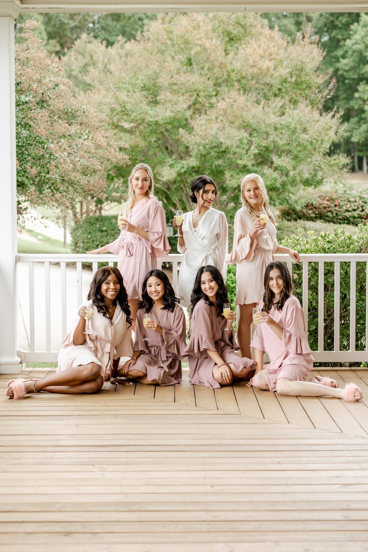peach robes for bridesmaids
