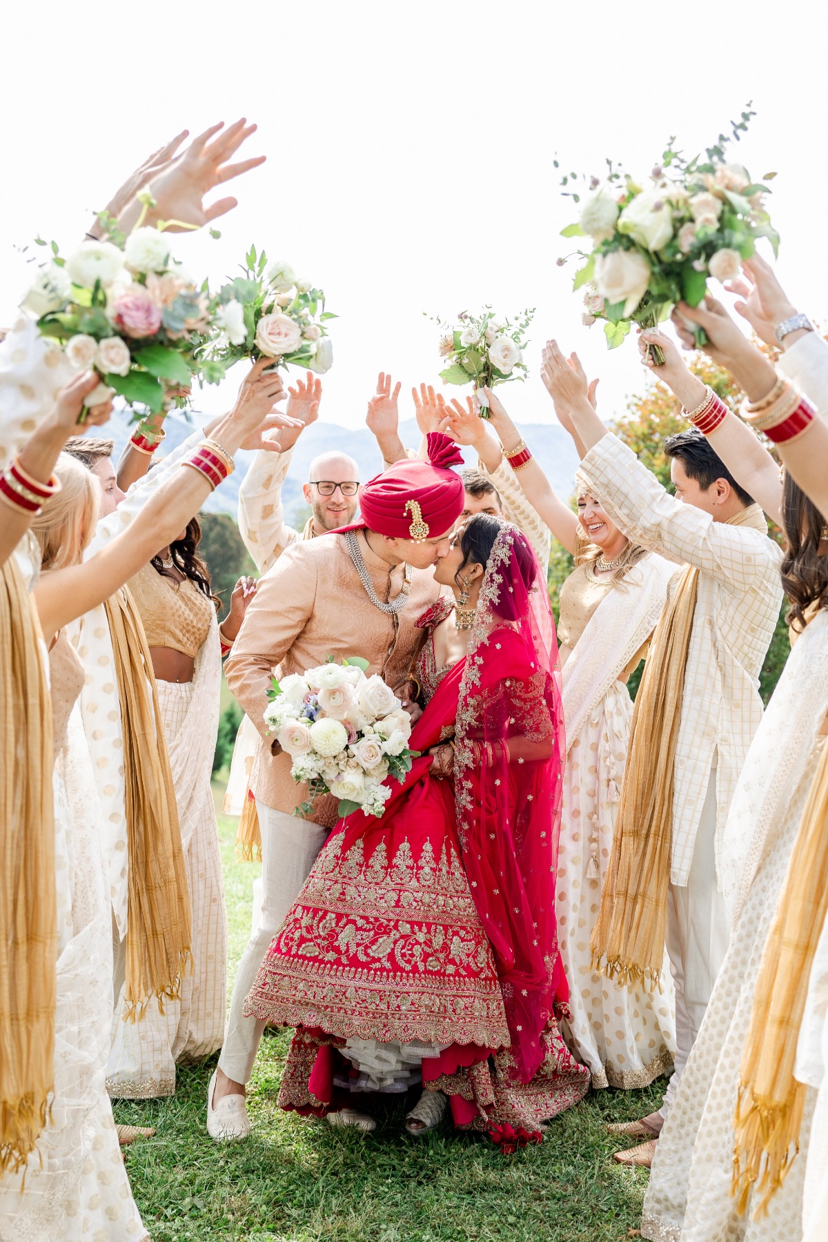 bright pink traditional Indian wedding attire