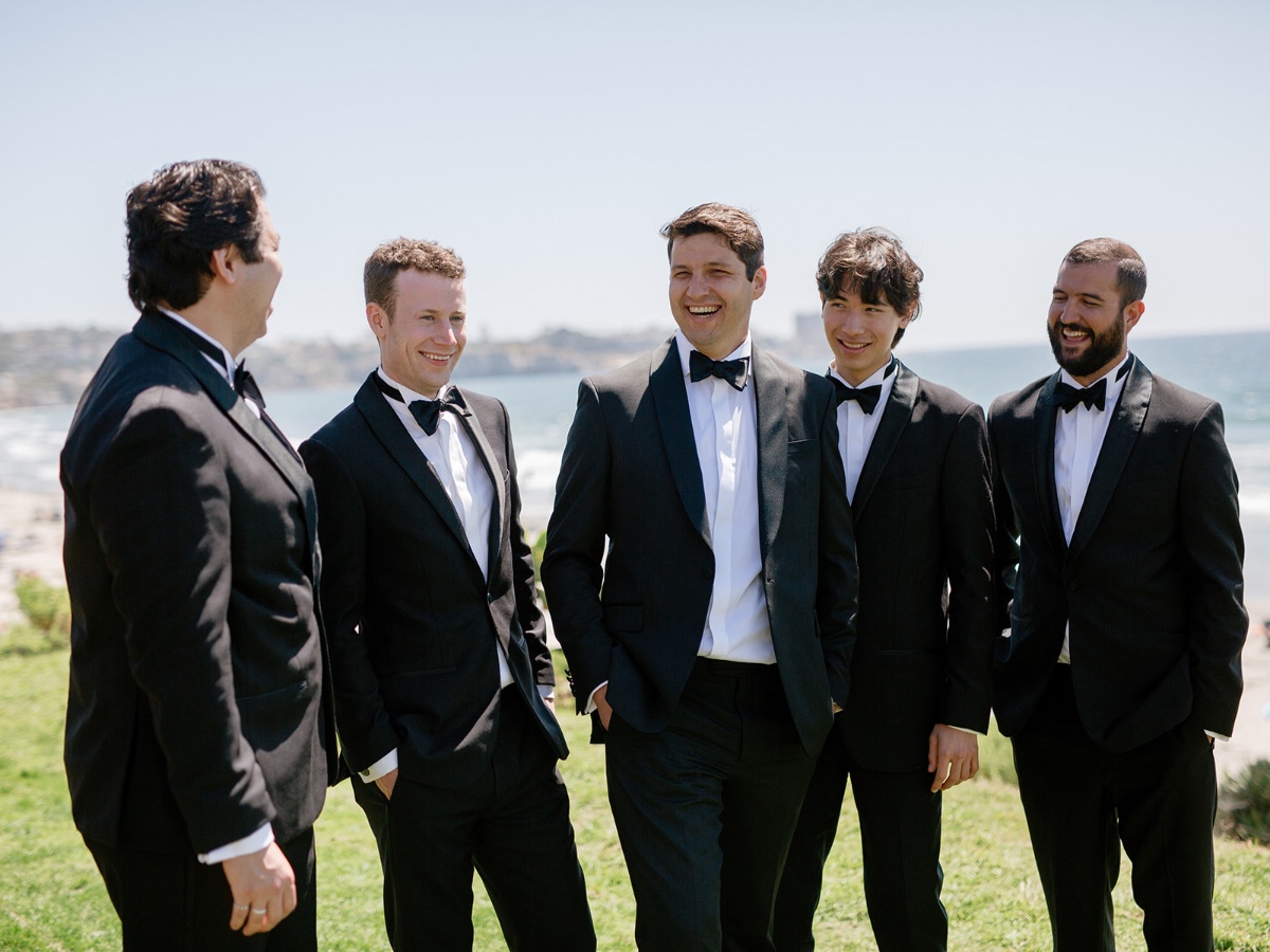 classic black suits for groomsmen