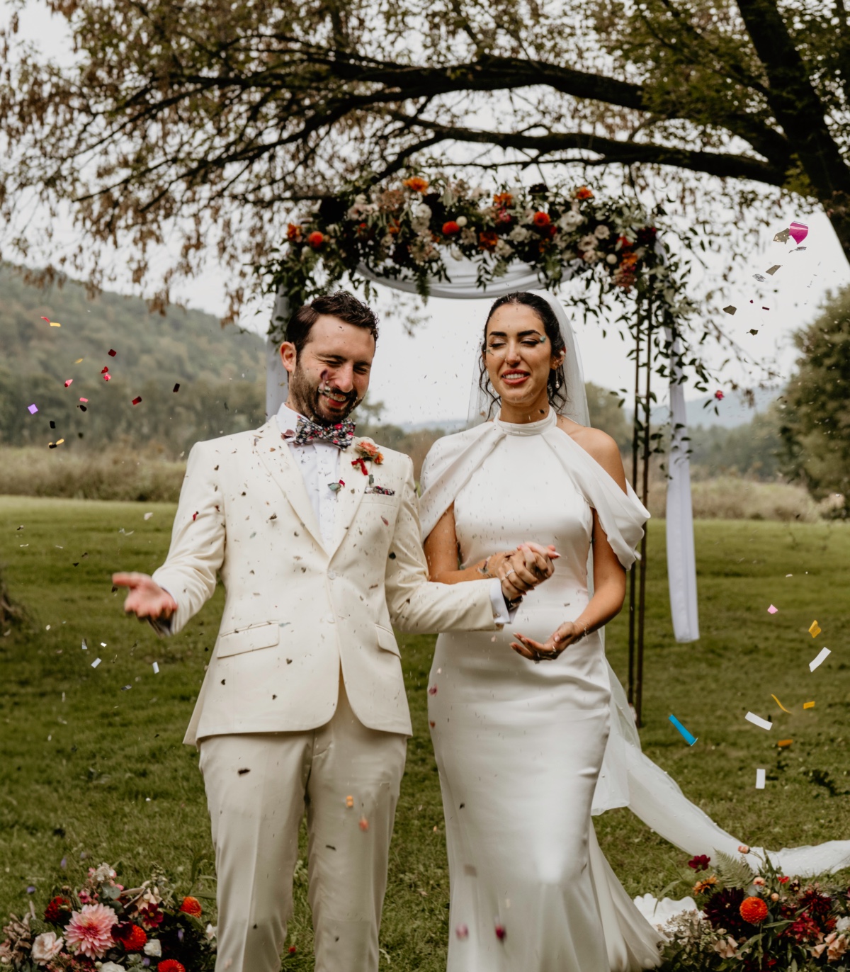 confetti exit during wedding ceremony