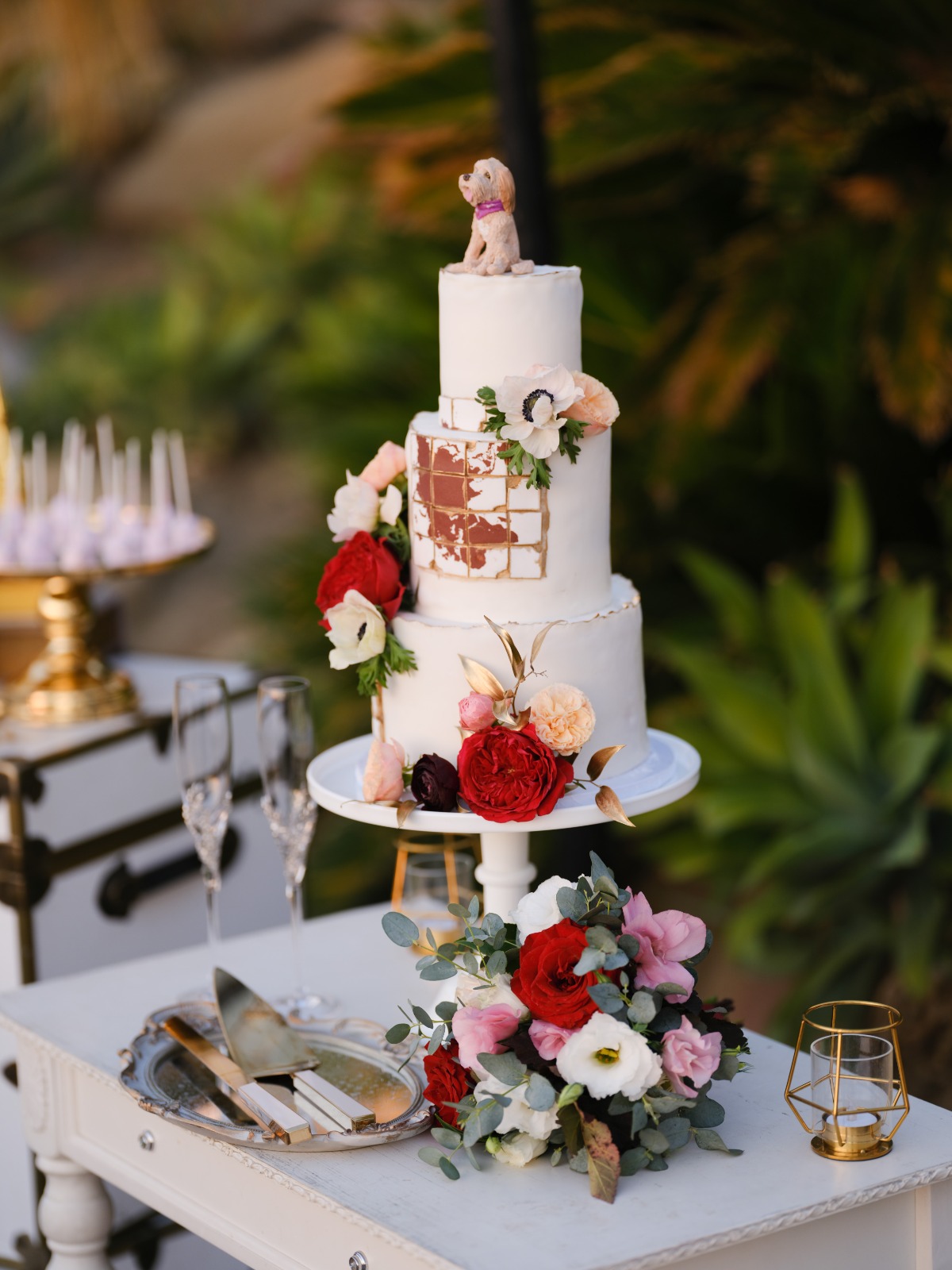 fondant pet wedding cake topper