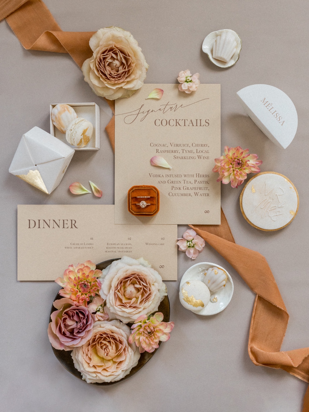 amber wedding invitations