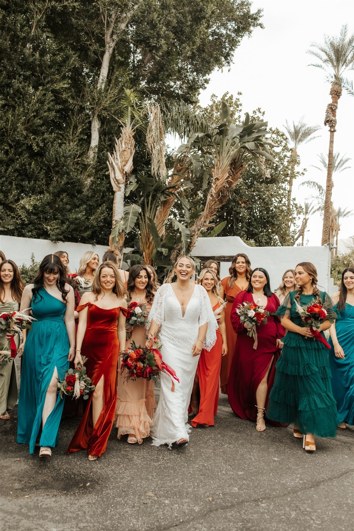 colorful mix and match bridesmaid dresses