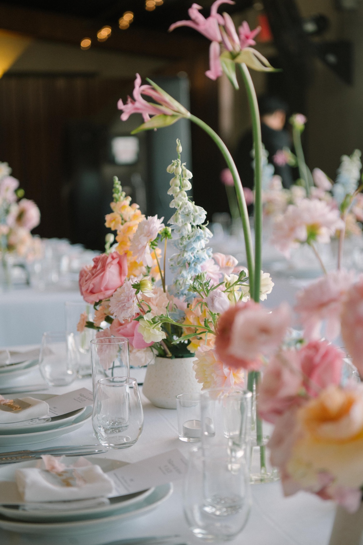 Modern pastel wedding flowers