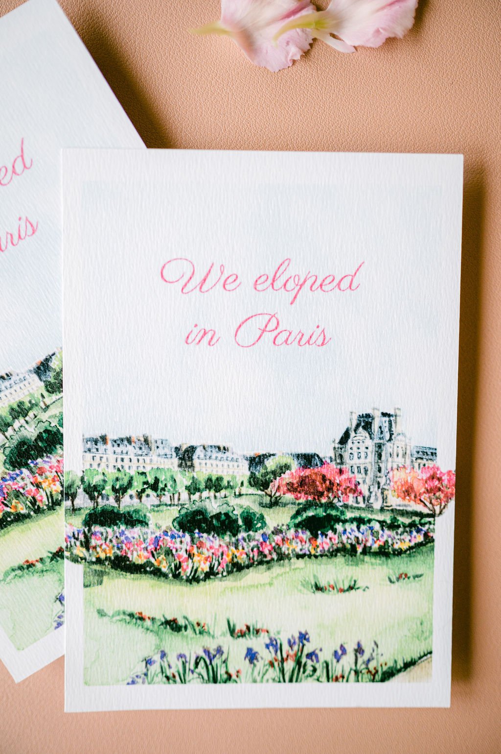 Parisian elopement invitations