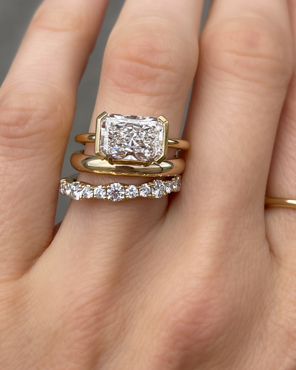 unique elongated cushion cut engagement ring from Goodstone