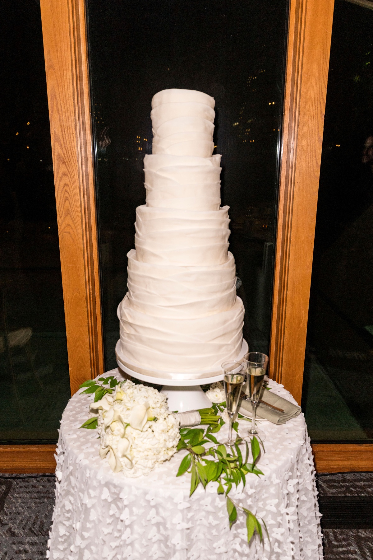 Unique textured wedding cake 