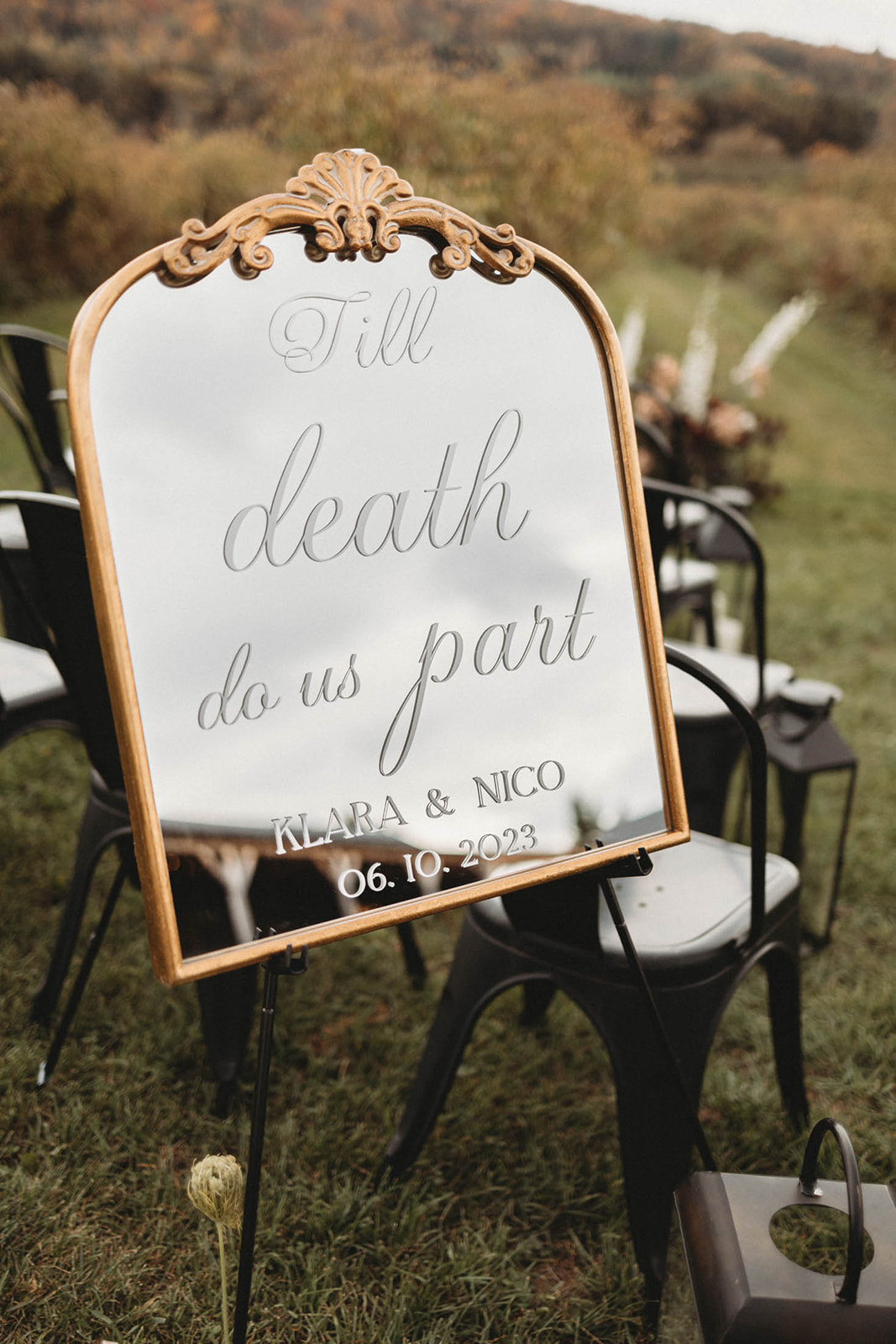 Til death do us part mirror sign 