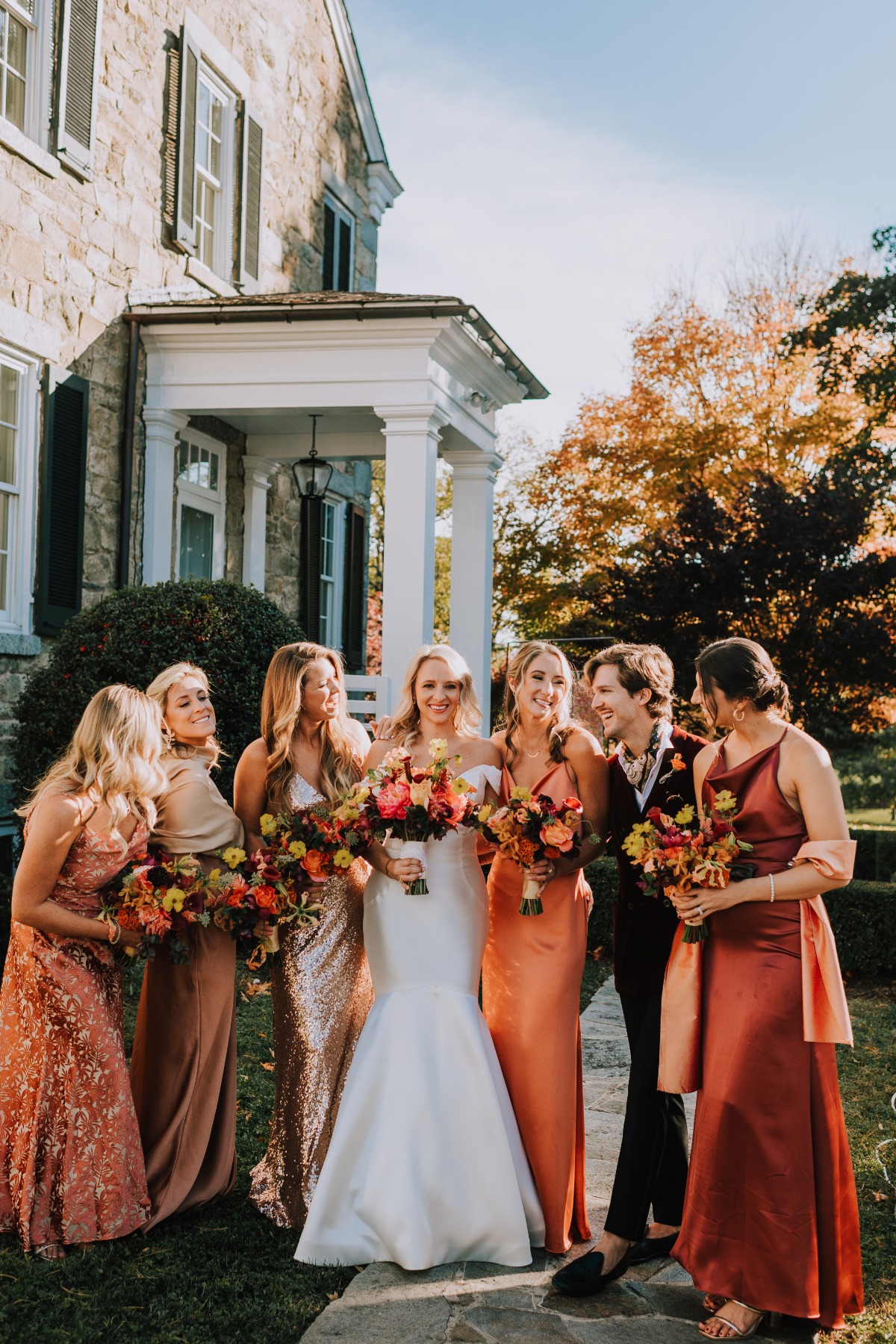 sunset palette bridesmaids