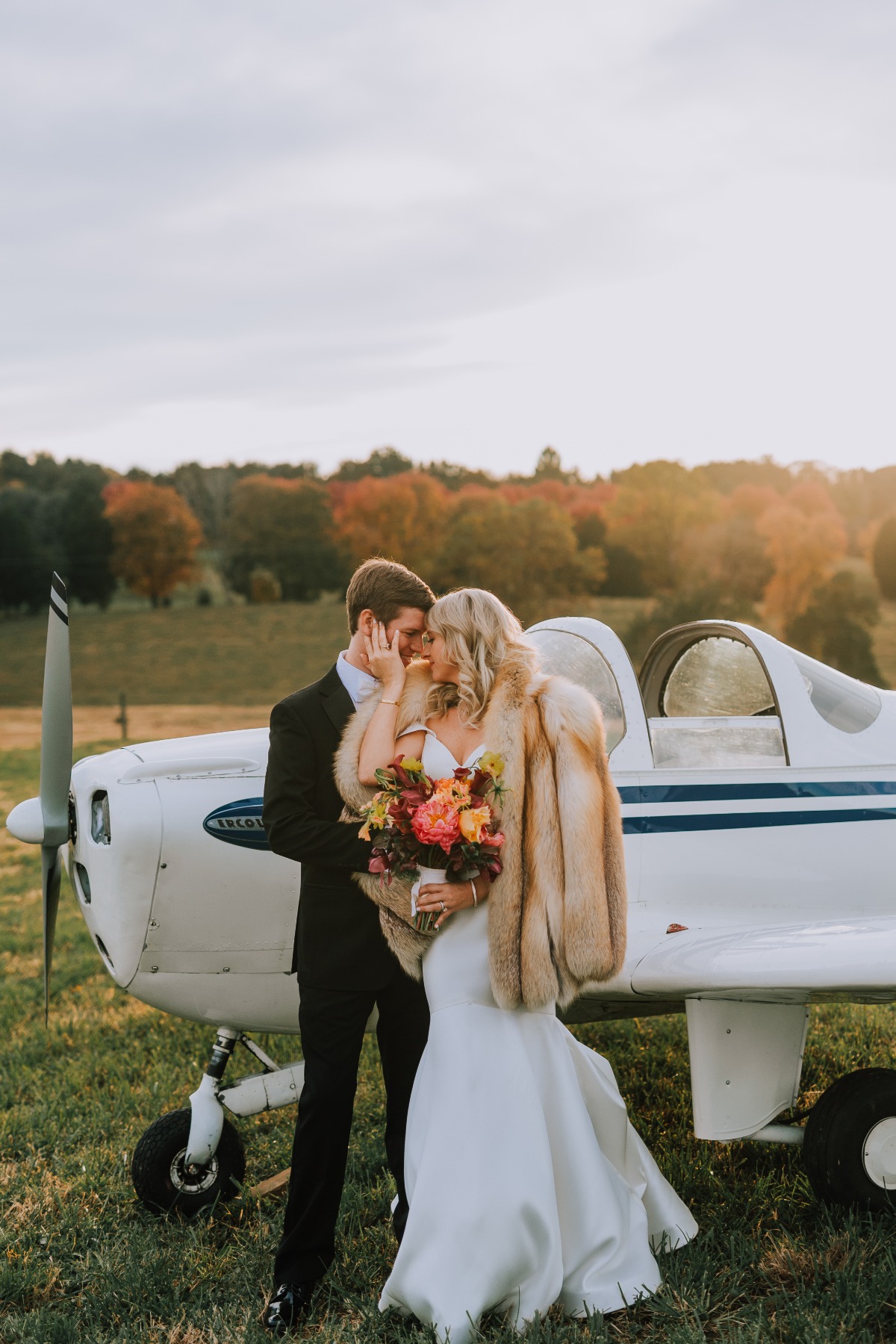 Airplane wedding portraits 