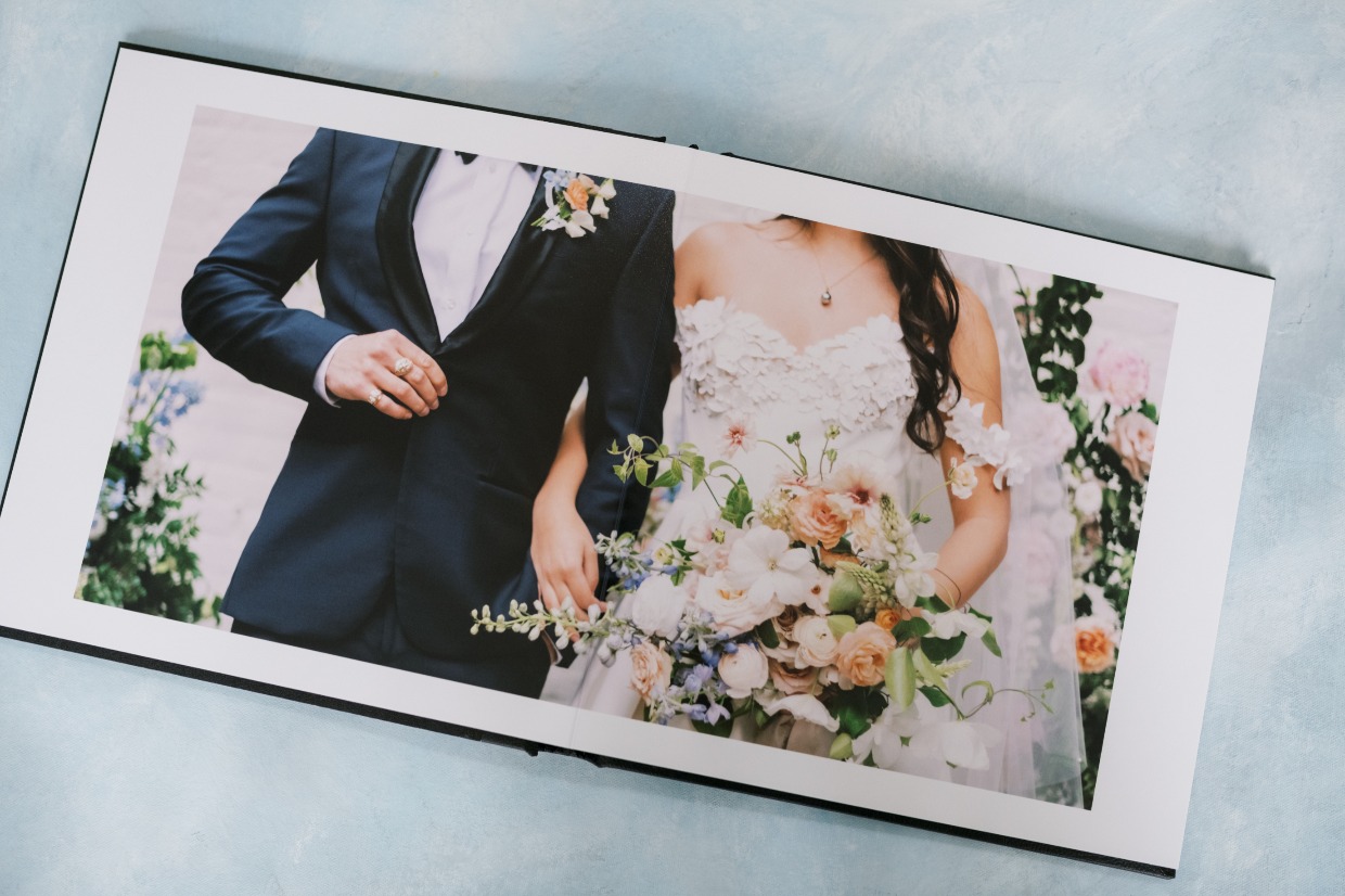 Printique wedding album with lay flat pages