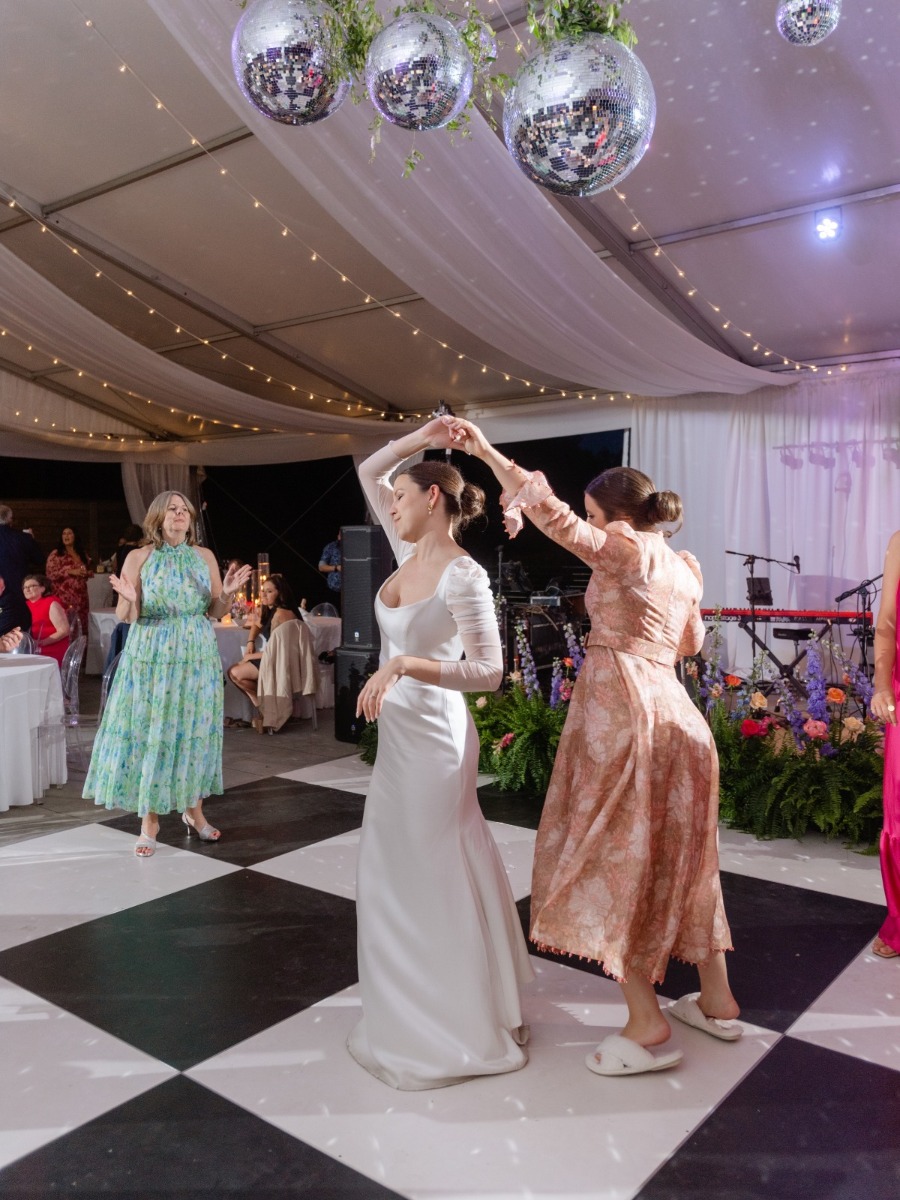 This vibrant wedding combines garden party with disco flair